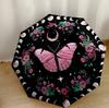 Purple Butterfly Garden Compact Travel Automatic Umbrella Compact 8-Rib Design Durable Plastic & Iron for Outdoor Daily Use Fashion Lovers