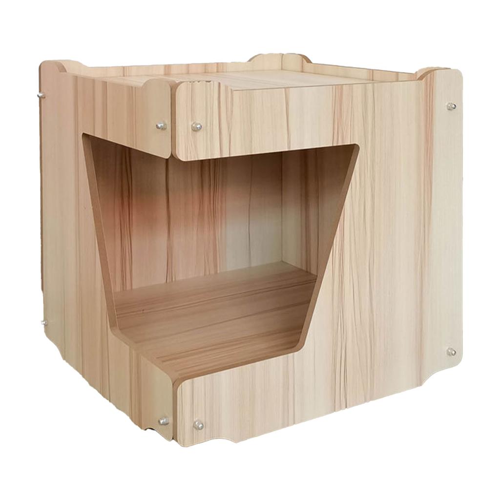 Holz Katzenhaus Innovativ Spaß Großer Raum Einfache Montage Katzenhöhle Bett für Innen Zuhause Kleine Speziell geformte Tür