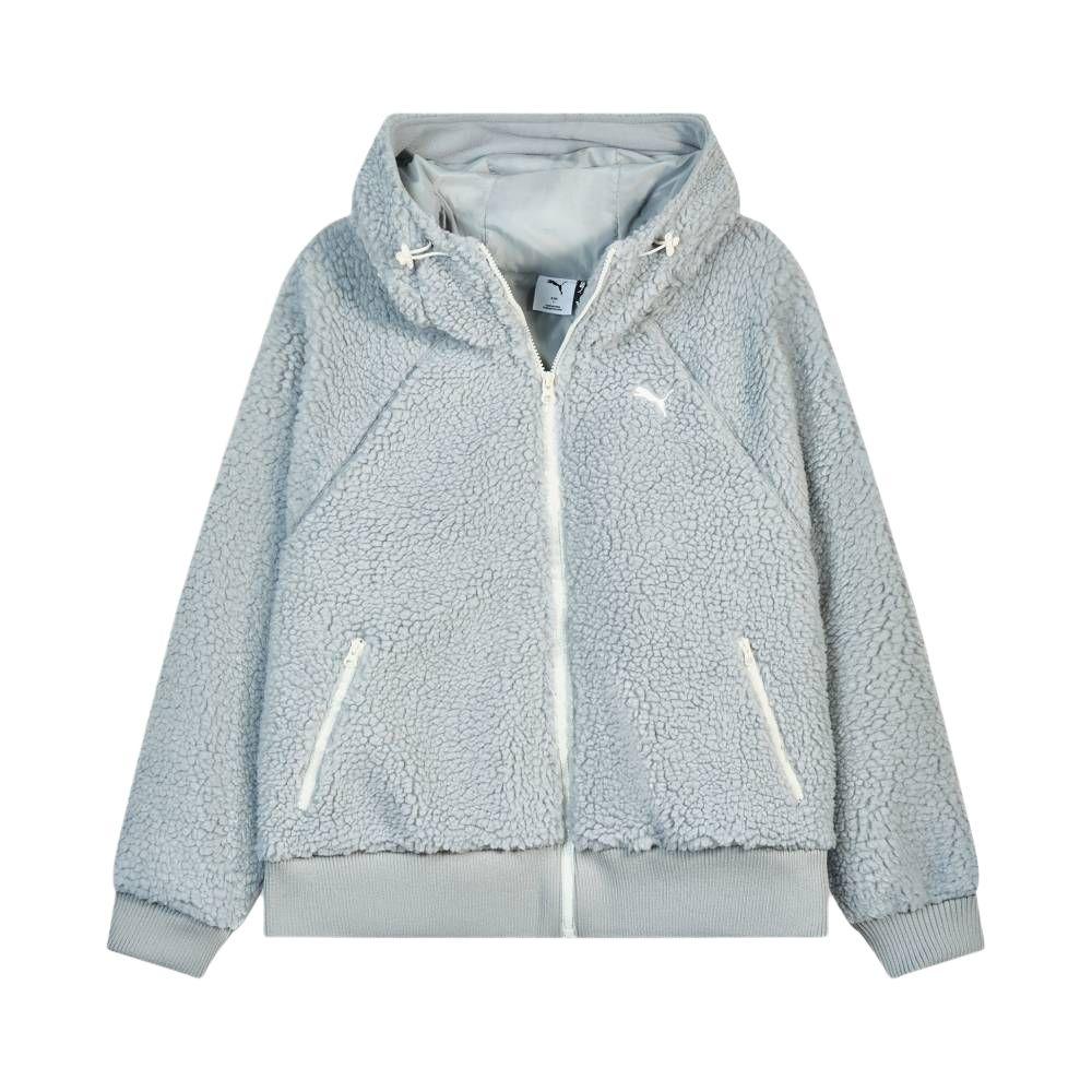 Puma Retro Loose Hooded Sports Casual Zipper Long Sleeve Fleece Jacket Women jackets 694996-63