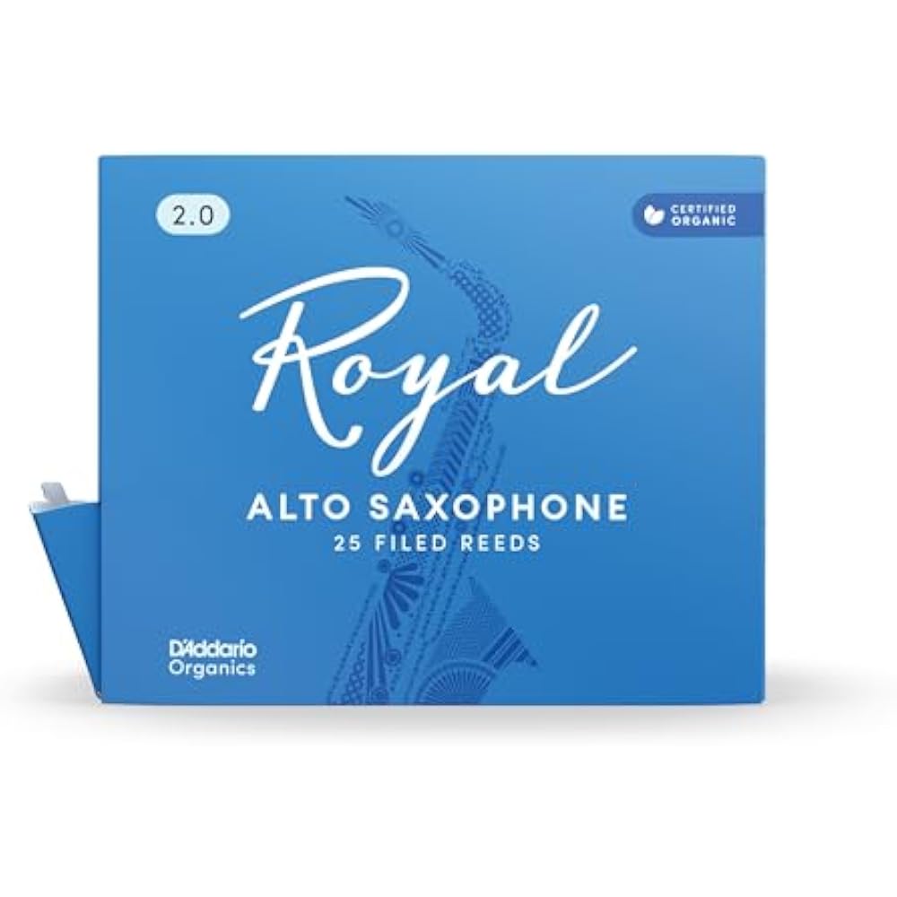 D'Addario WoodWinds Daddario Reed for Alto Saxophone ROYAL RJB0120-B25 [Hardness: 2.0] 25 Sheets ...