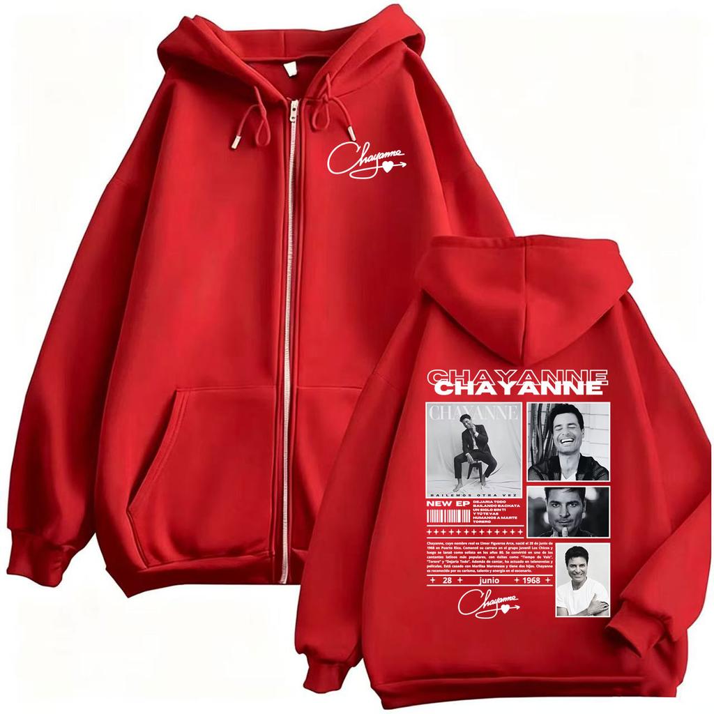 Chayanne Bailemos Otra Vez Tour Zipper Hoodie Men Women Fashion Hip Hop Sweatshirt Jacket Coats Zip Up Hooded