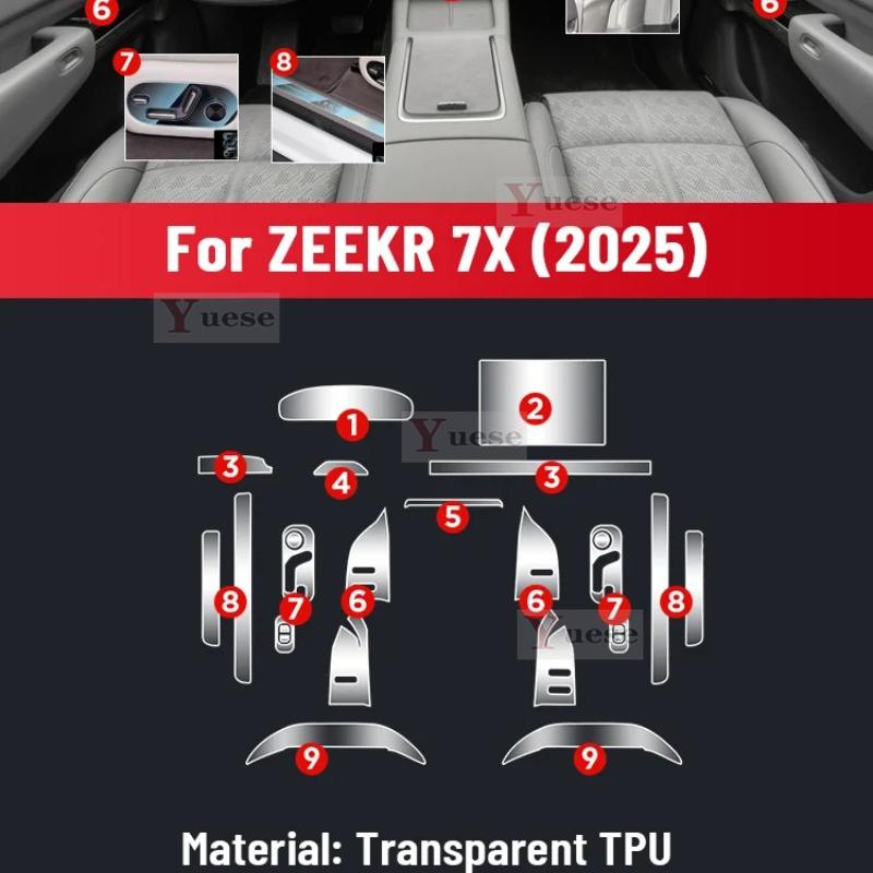 For ZEEKR 7X EV 2025 Auto Central Control Screen TPU Navigation Anti Scratch Interior Protection Film Sticker