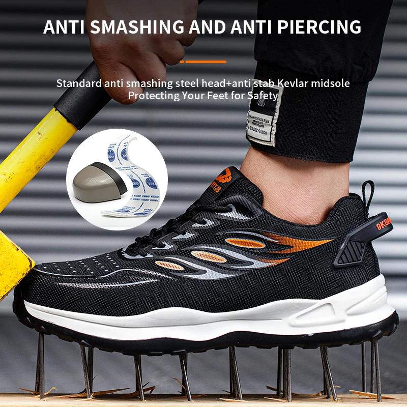 New Fashion Indestructible Men Safety Shoes Work Sneakers Anti-smash Anti-puncture Industrial Male Footwear