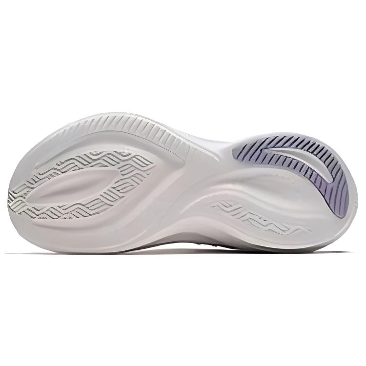 Anta Leaf Comfortable Versatile Fabric Increased Bounce Low-Top Running Shoes Women sneaker White Purple 122445535-4