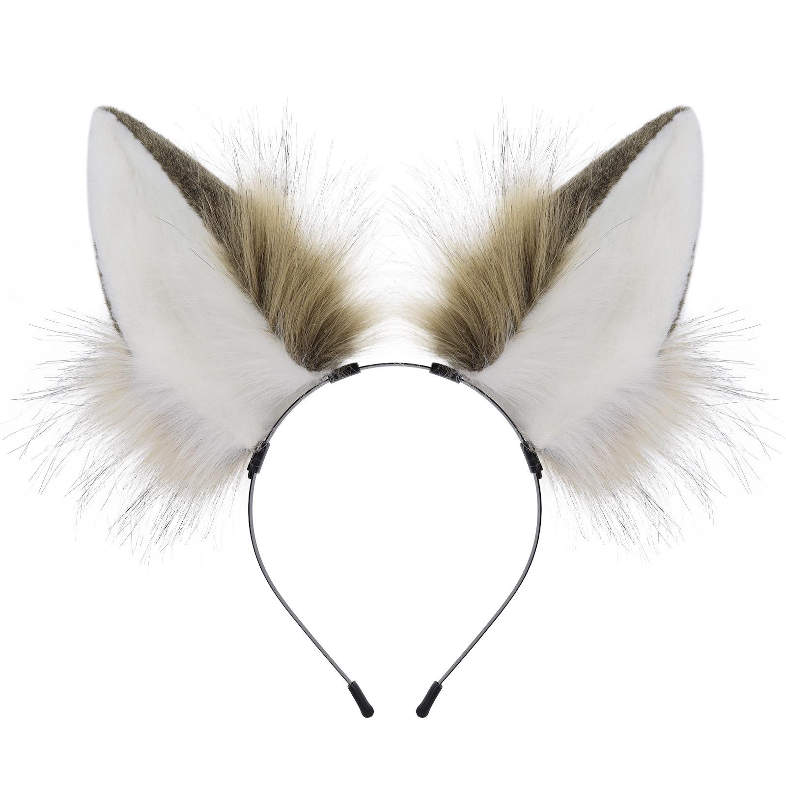 

Handmade Plush Cat Ear Headband for Cosplay білий/світло-жовтого кольору