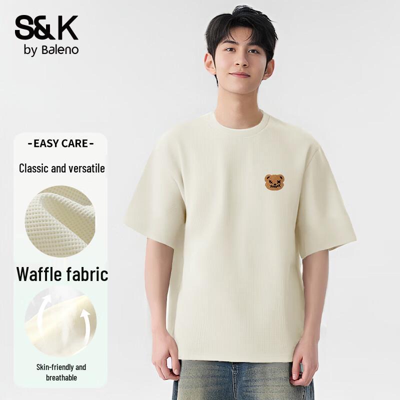 Baleno Men's S&K Series JPB Felt Bear X Graphic Waffle Knit T-Shirt