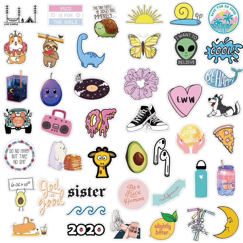 75 New Small Fresh Graffiti Stickers Suitcase Laptop Waterproof Stickers