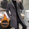 Men's Slim Fit Woolen Windbreaker - Korean Style, Mid-Length, Warm for Autumn and Winter