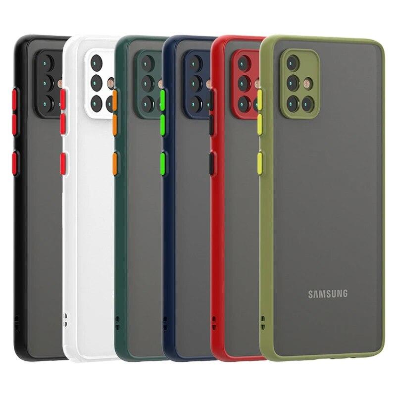 

Silicone Frame Matte Case For Samsung Galaxy S22 S20 S21 Fe S8 S9 S10 Plus Note 10 8 9 20 S23 Ultra Shockproof Bumper Back Cover