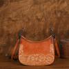 Borsa a tracolla retrò in rilievo Borsa da donna in vera pelle Borsa versatile in pelle di mucca fatta a mano