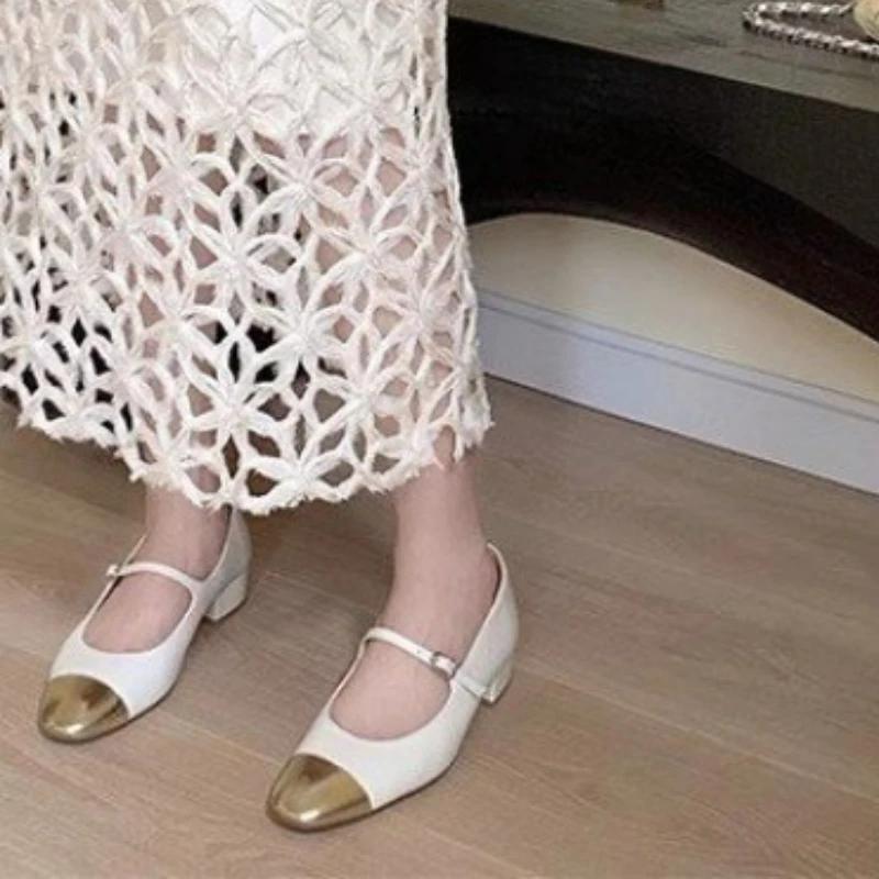 Fashion Women's Shoe 2024 High Quality Solid Color Square Toe Shallow Mouth Medium Heel Women's Shoes Fashion Slip-On Women's High Heels