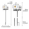 Gartenstecker Willkommen Windmühlen Fahrräder Blume Windspiel Outdoor Drehscheiben Hofeinsatz Dekorative Eisenstecker
