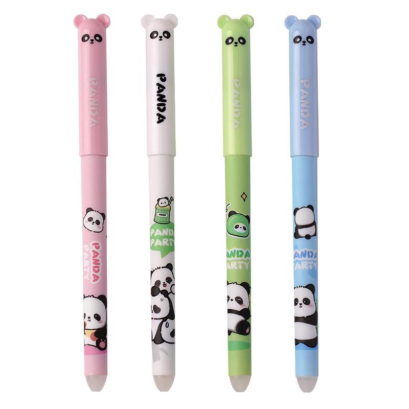 Mo Yi Cute Bear Erasable Gel Pen, 0.5mm Needle Tip, Crystal Blue, Cartoon Design, for Students - In Stock