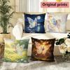 Fairy Butterfly Print Decorative Throw Pillow Covers Pattern Cushion Cover Suitable For Sofa Bedroom Car Pillow Cover