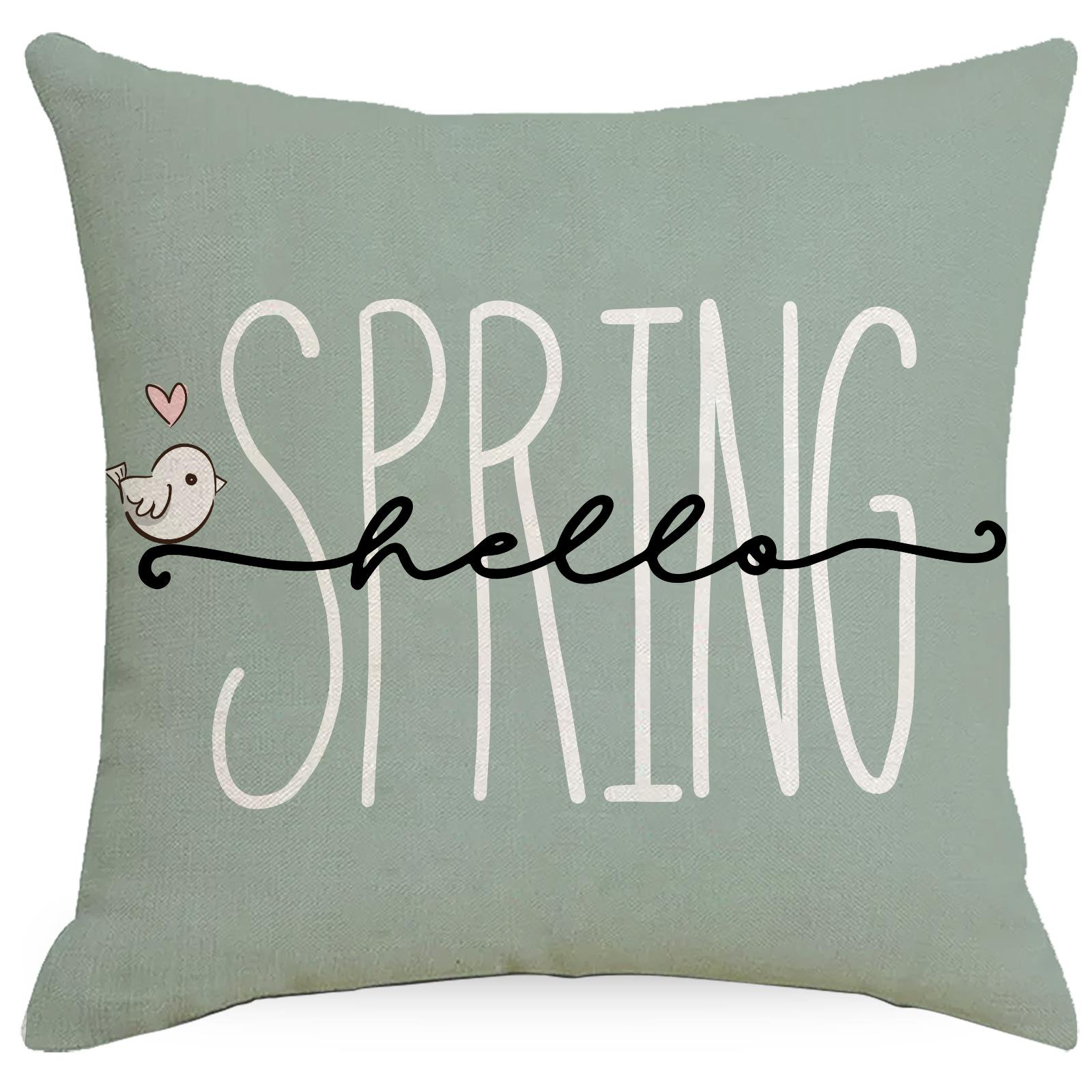 

Весенняя Пасхальная Льняная Наволочка с Принтом Зайца Наволочка Офисная Подушка 45 * 45Cm without pillow core