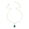 Grandmother Green Crystal Necklace Popular Jewelry Water Drop Pendant Court Vintage Collarbone Chain Accessories Women
