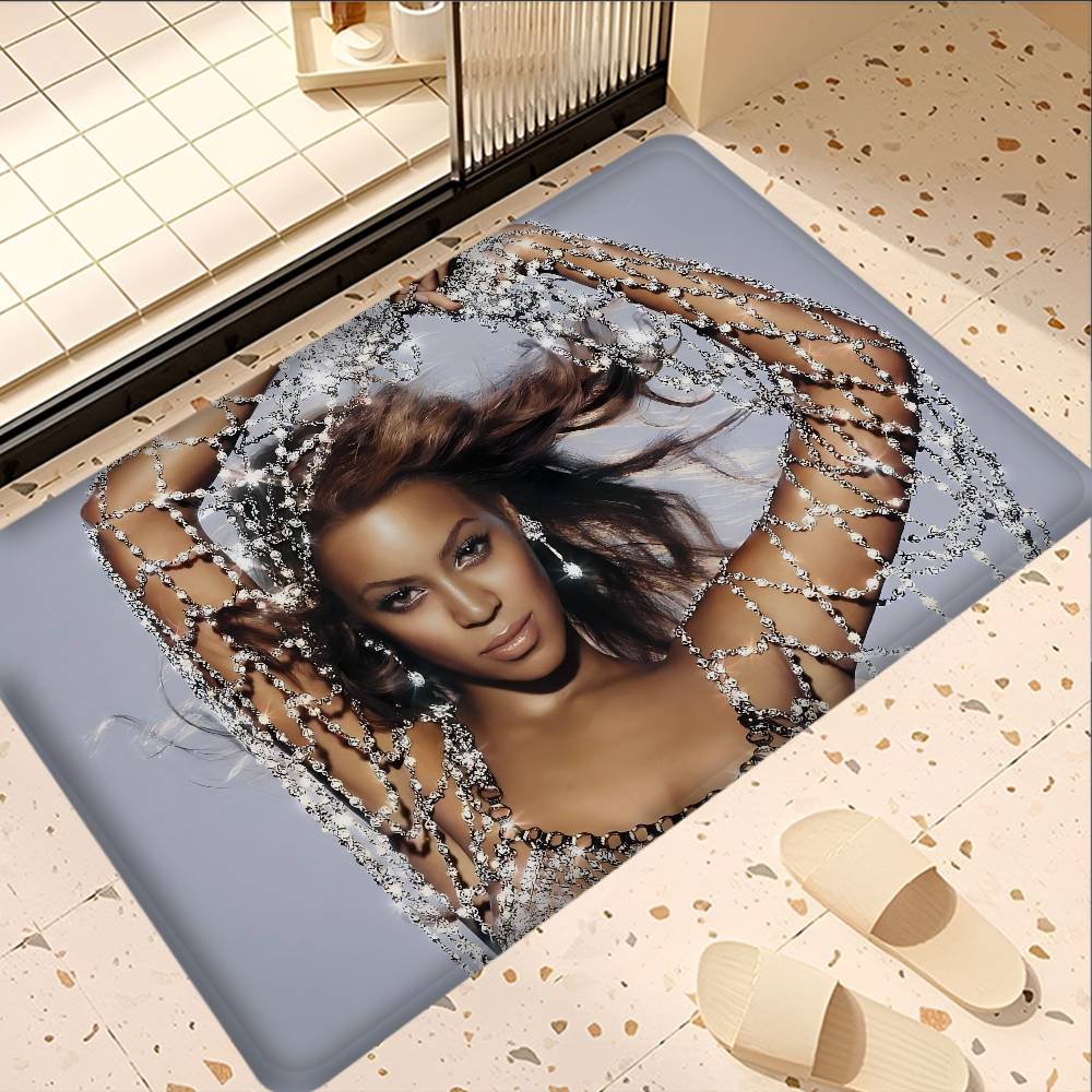 B-Beyonce Singer Bathroom Mat Anti-slip Absorb Water Long Strip Cushion Bedroon Mat Welcome Doormat