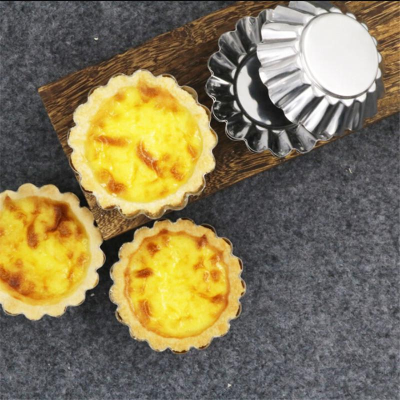 Carbon Steel, 24pcs Cookie Cake Mold Aluminum Nonstick Large Reusable for Baking Tiny Pie Molds Egg Tart Molds