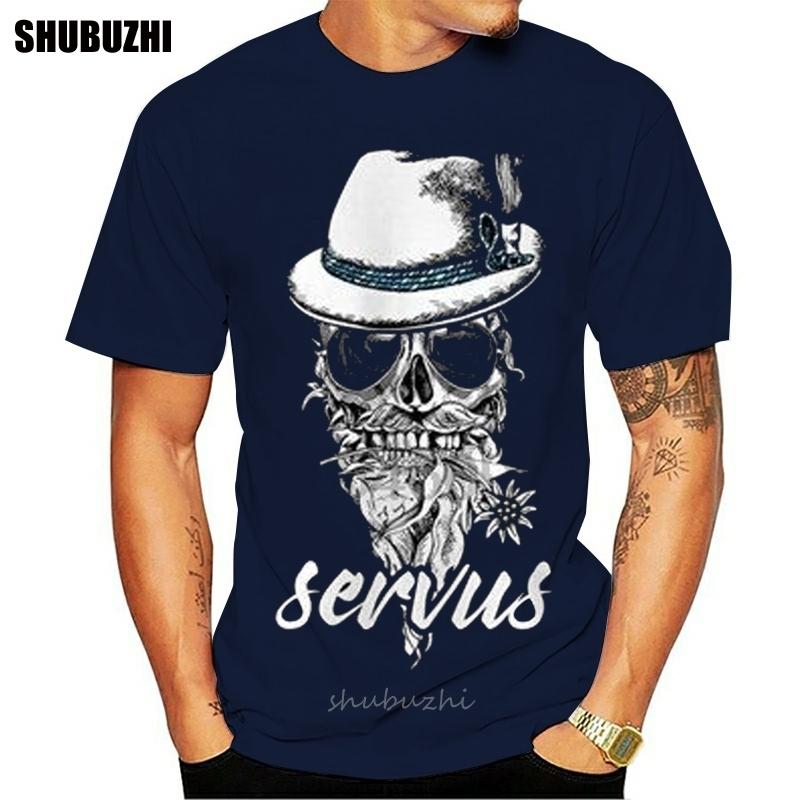 TShirt Totenkopf Filzhut Bayern Skull Blume Oktoberfest servus fashion tshirt men cotton brand teeshirt summer tshirt S