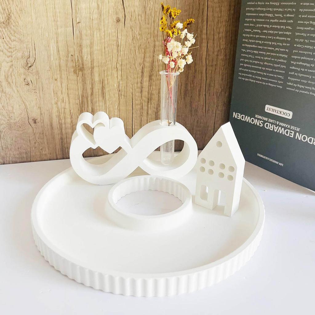 Casting Molds Heart Ribbon Vase Molds Love Ribbon Flower Pot Silicone Molds Concrete Molds for Table Home Decorations