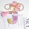 New Sparkling Sequin Initial Keychain with Butterfly Tassel & Crystal Accents