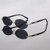Special For Trendy Frameless Trimmed Oval Sunglasses Personalized Sunglasses Hip Hop 6008-2