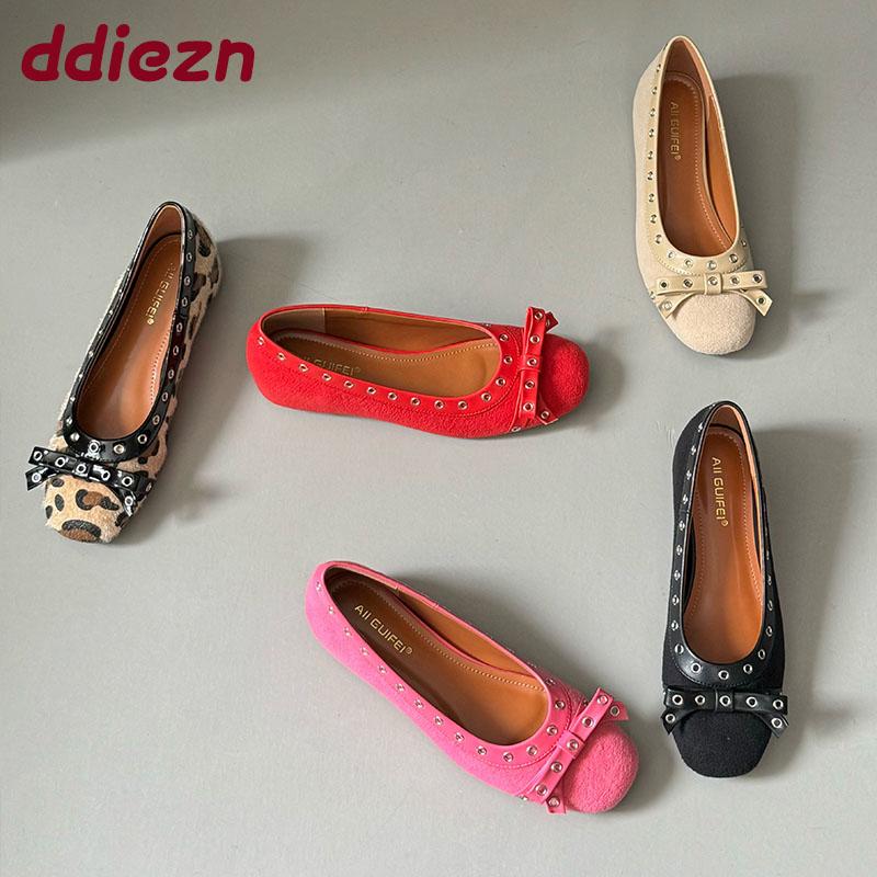 Fashion Fashion Metal Women Flats Shoes Butterfly-Knot Luxury Female Shallow Ladies Flats Shoes With Height Increasing Footwear lady