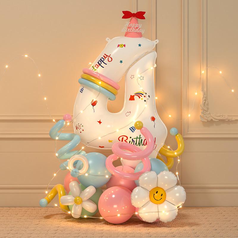 Accessori fotografici per il 3° compleanno del bambino: Palloncini e Decorazioni Numeriche