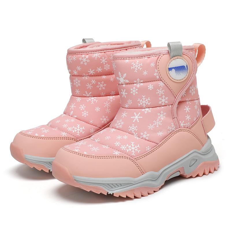 Cross-border Children's Cotton Shoes Boys and Girls Thickened Cotton Shoes Winter Middle and Older Children's Snow Boots Warm Cotton Boots