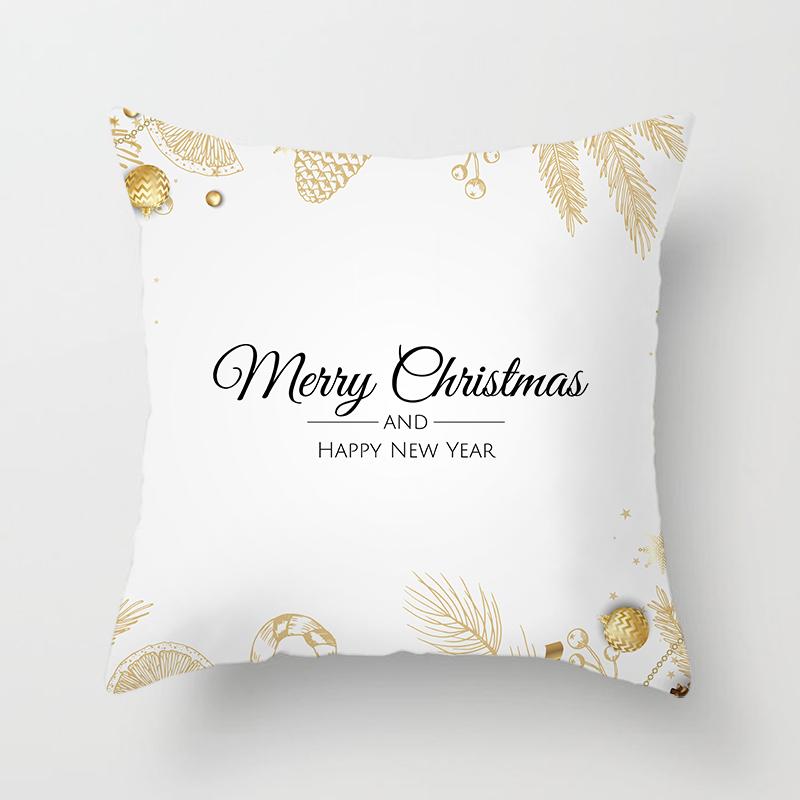 Merry Christmas Printed Pillowcase Christmas Style Cushion Cover Home Sofa Decor Throw Pillowcase
