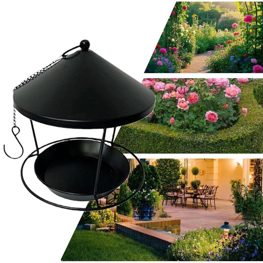Iron Art Bird Feeding Station Spacious Holder Bird Food Container Wild Bird Feeder  Yard