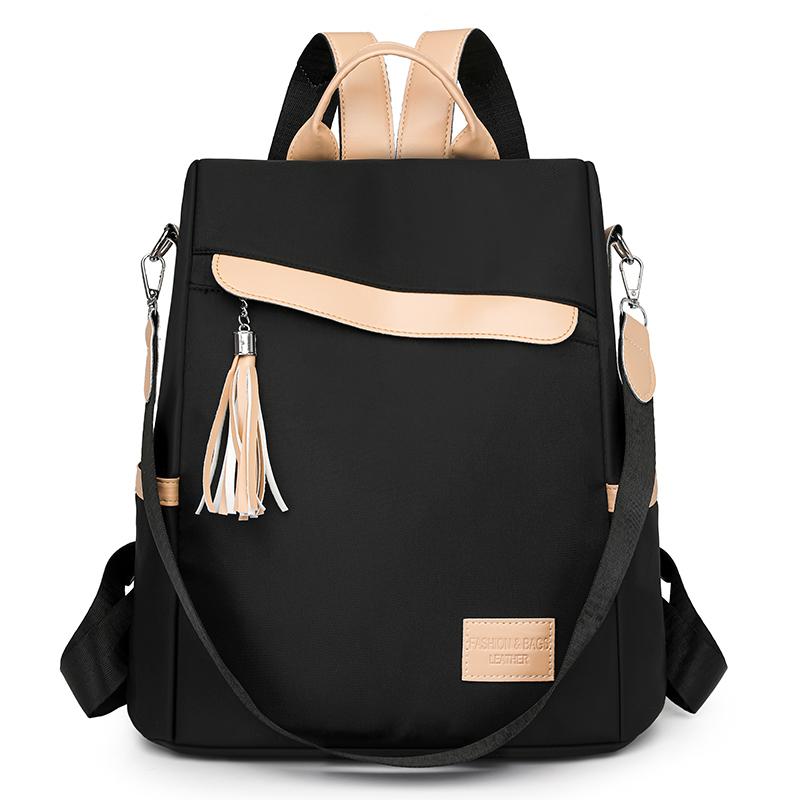 Color Block Backpack Large Capacity Anti-theft Women's Backpack Student Schoolbag