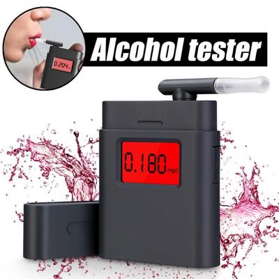 Tragbarer Alkoholtester, professioneller digitaler LCD-Alkoholtester mit Hintergrundbeleuchtung, Atemanalysator, Alkoholtester mit 5 Mundstücken