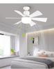 Six-Leaf Flower Pattern Ceiling Fan Light with Removable Blades, E27 Base, Ideal for Bedroom & Living Room.