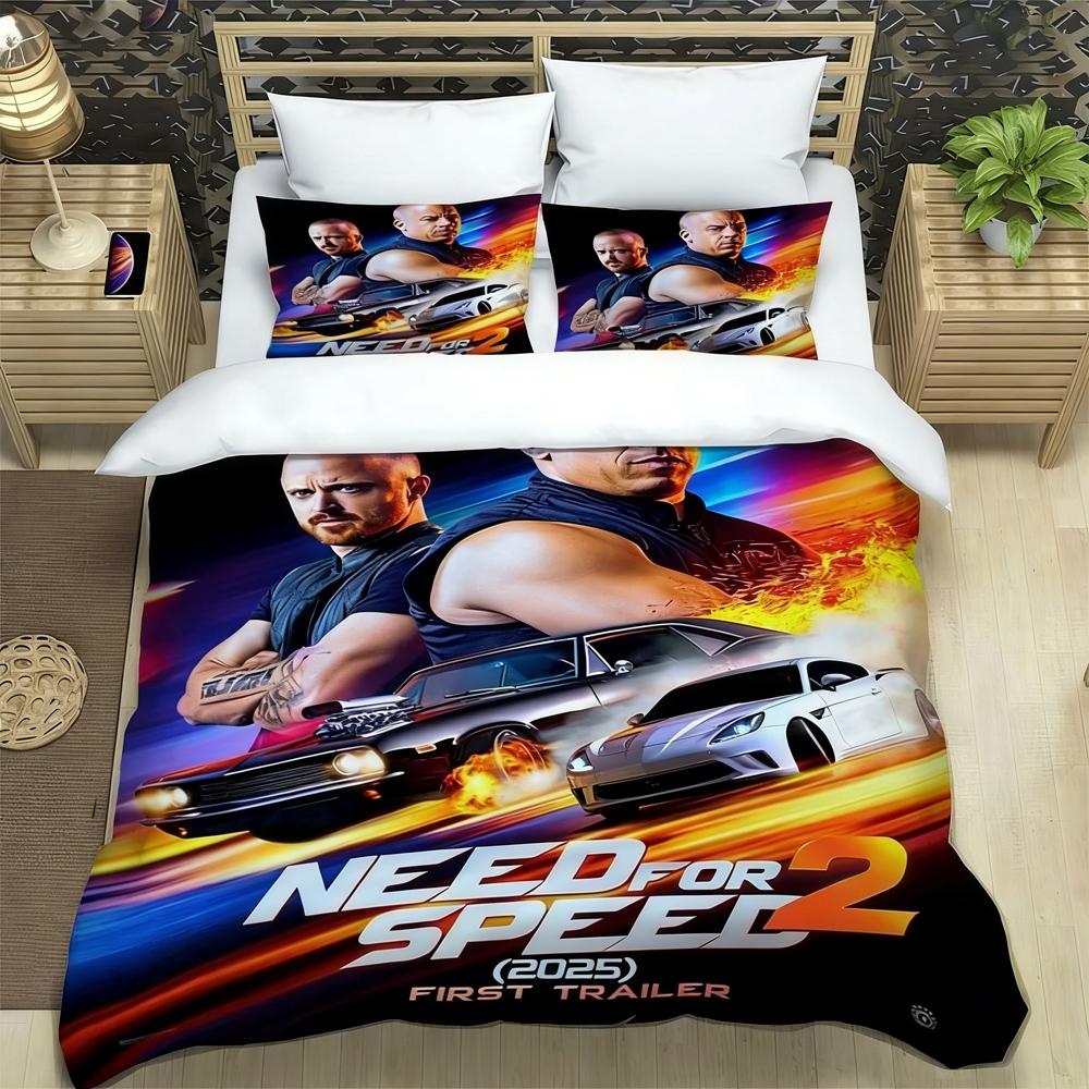 Fast & Furious Bedding Set Fashion Movie Printed Comforter Quilt Bed Cover Duvet Cover Pillow Case 3 Pieces Sets Kids Adult Size