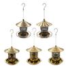 Bird Feeder with Rainproof Roof Metal Feeder Large Capacity Grain Storage Bin And Tray Feeder for Outdoor Garden Patio