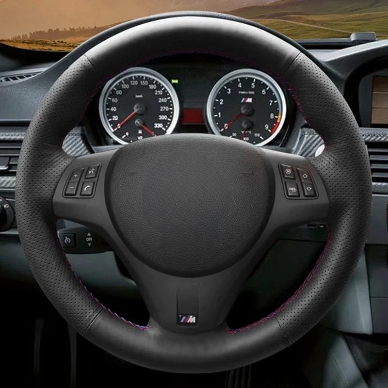 Ized Car Steering Wheel Cover Black Suede Steering Wheel Braid For BMW M Sport M3 E90 E91 E92 E93 E87 E81 E82 E88 X1 E84