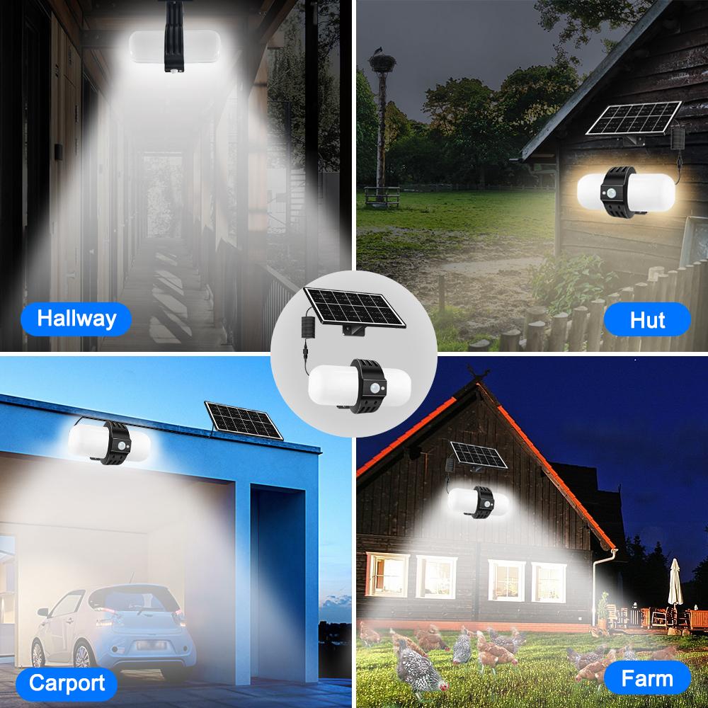 Outdoor Solar Barn Lights LED Solar Security Street Lights Motion Sensor Super Bright Solar Power Lamp 1000LM Flood Light Garden