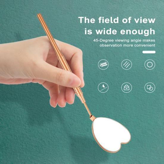 

Yousheng Stainless Steel Eyelash Extension Mirror Large Detachable Portable Long Handle 45 Degree Lash Application Assistant Mirror Makeup Tool