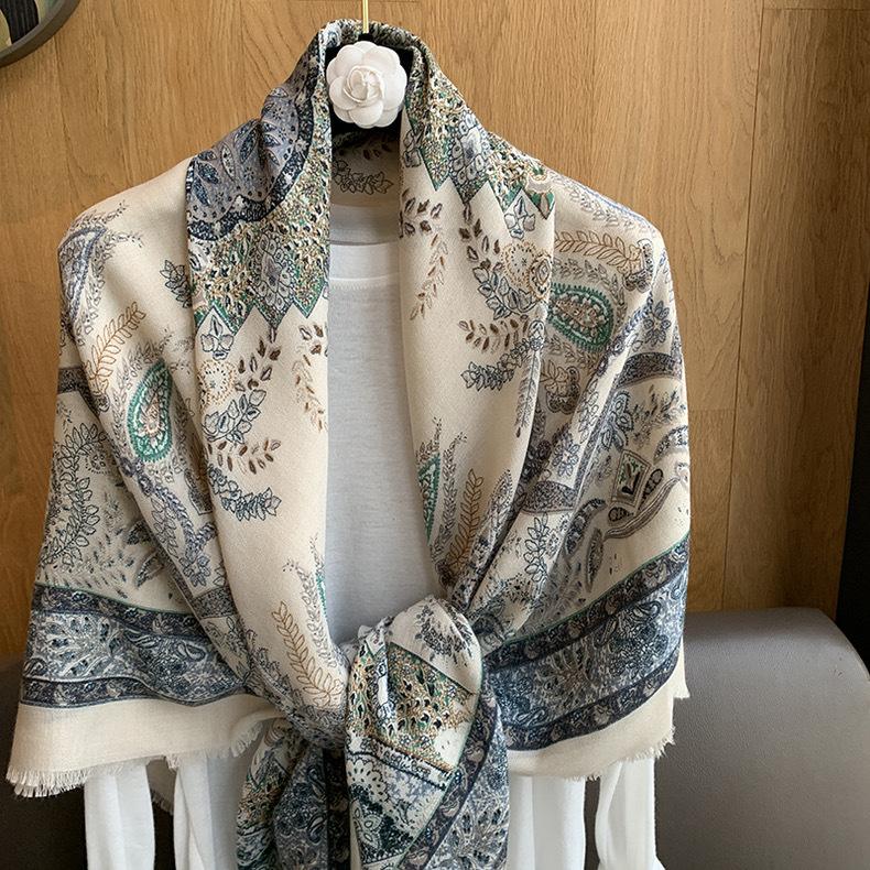 Large Linen Square Scarf for Women In Summer Air-conditioned Room with Large Shawl Spring and Autumn Thin High-end New Sunscreen Scarf