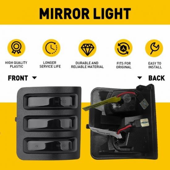 Sequential LED Side Mirror Turn Signal Light Lamp For 2008-16 Ford F-250-F-550 A