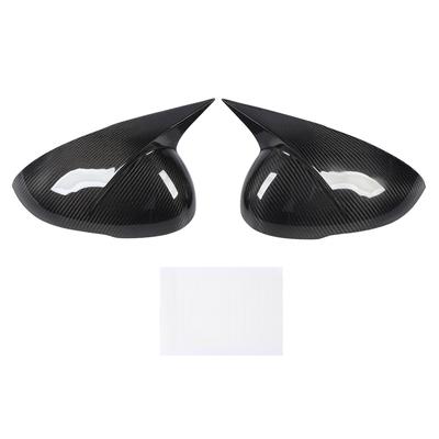 1 Pair Rearview Mirror Cap Cover Carbon Fiber Stylish Look Weather Resistant High Strength Side Door Wing Mirror Cap