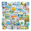 56 Landscape Oil Painting Stickers Creative Painting Warm Travel Scenery Beauty Material Decorative Stickers