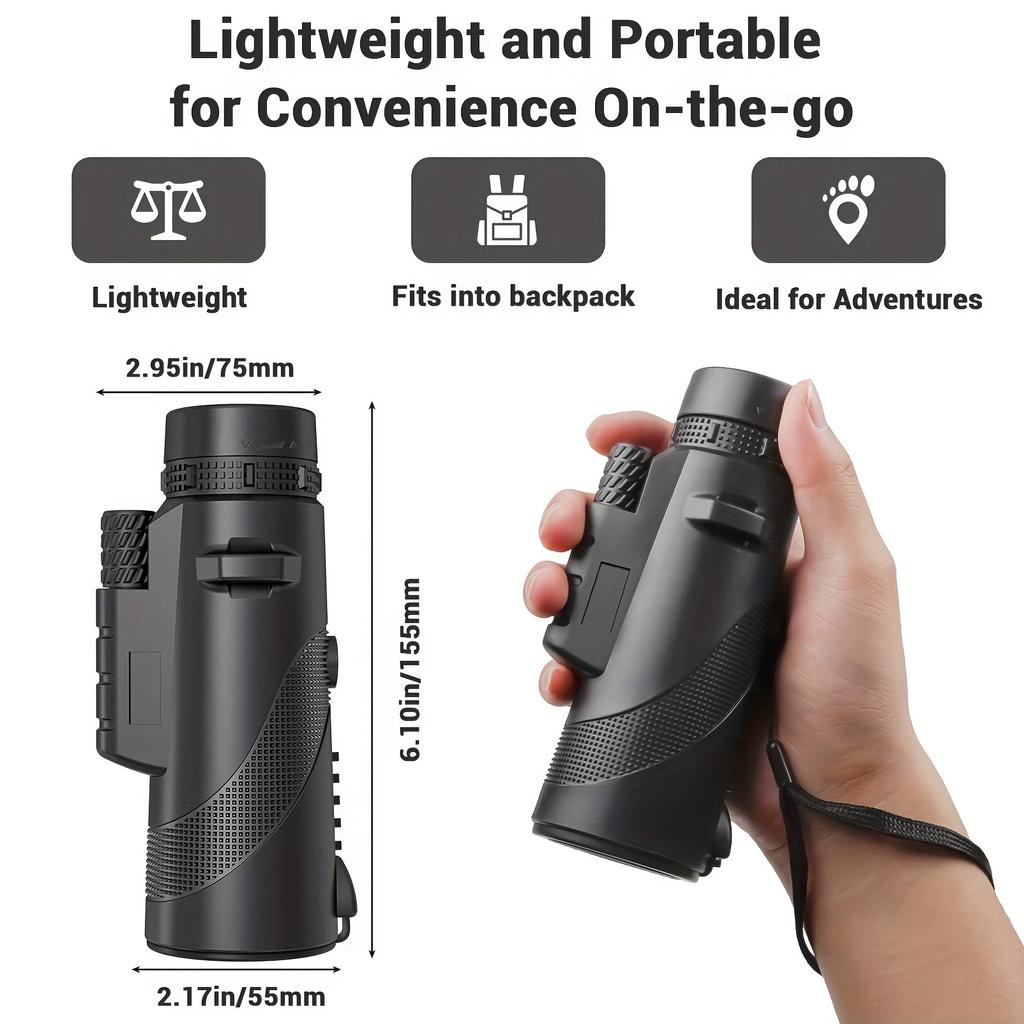 Monocular 80x100 Portable Zoom HD Telescope Long Distance Mini Powerful Telescope for Hunting Outdoor Camping Hiking Sports
