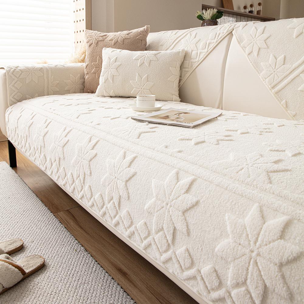 Jacquard Sofa Seat Cover Anti-Slip Padded Plush Sofa Cushion Pet Friendly Half-Pack Sofa Covers For Living Room Bedroom Office