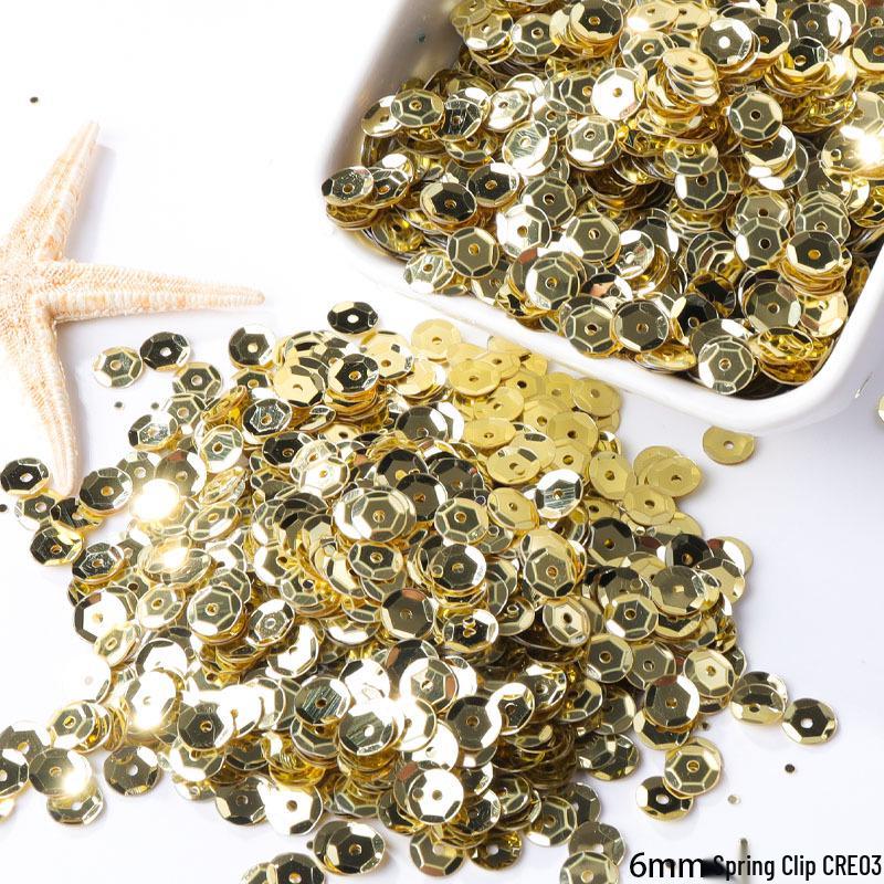 6mm Iridescent Silver Sequins: Laser Embossed Curved Pieces for DIY Embroidery, Wedding Dress Accessories, and Craft Ornaments.