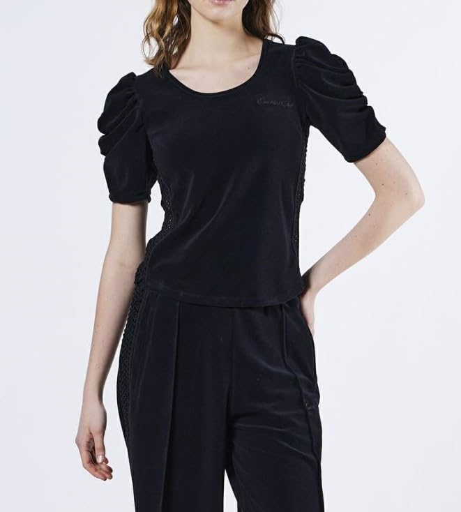 Double Standard Clothing Essential Micro Z Pile Black Top, 2508-120-253, Women's,