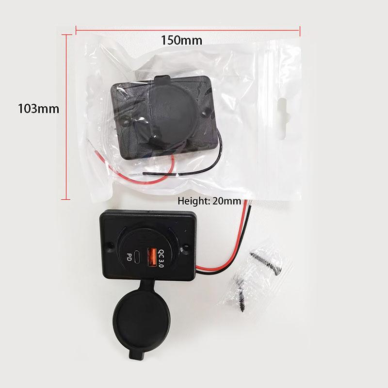 B21Pd Qc+Pd/ B21 A+C 3.1A Car Charger Dual Usb Adapter Round Shape Waterproof Soacket Power Adapter Switch For Car Truck Boat