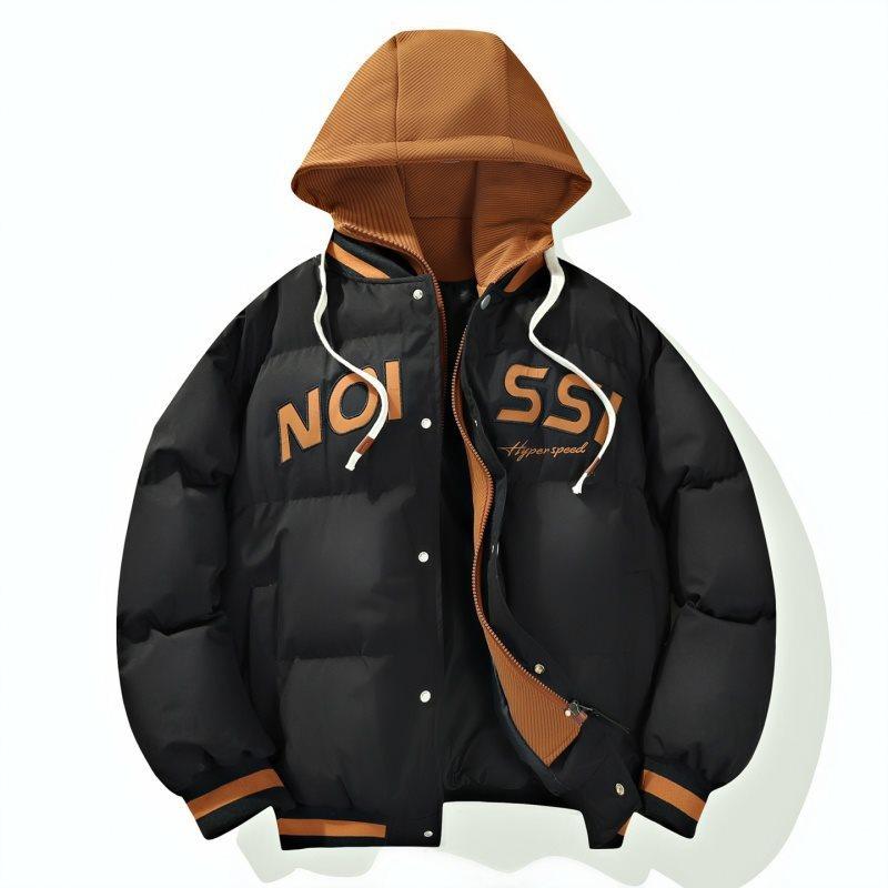 

Specially for New Trendy Brand Cotton-padded Jackets Men s Hooded Autumn and Winter Thickened Cotton Jackets Men s Loose and Casual 3XL чорний
