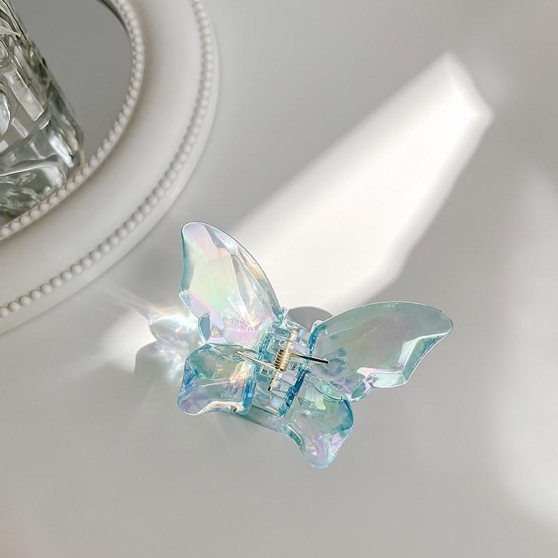 Fairy Transparent Butterfly Hair Clip: Frosted Shark Claw for Half-Tied Summer Styles